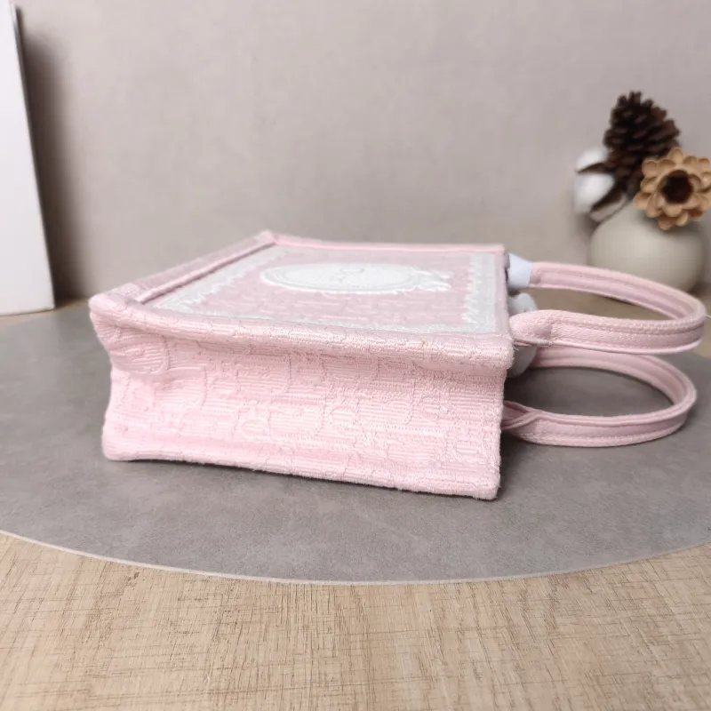 DIOR Shoulder Bag Book Tote Shoulder Strap Edition Pink Canvasmini20.5 × 7 × 16 cm — detail view 5 of 14