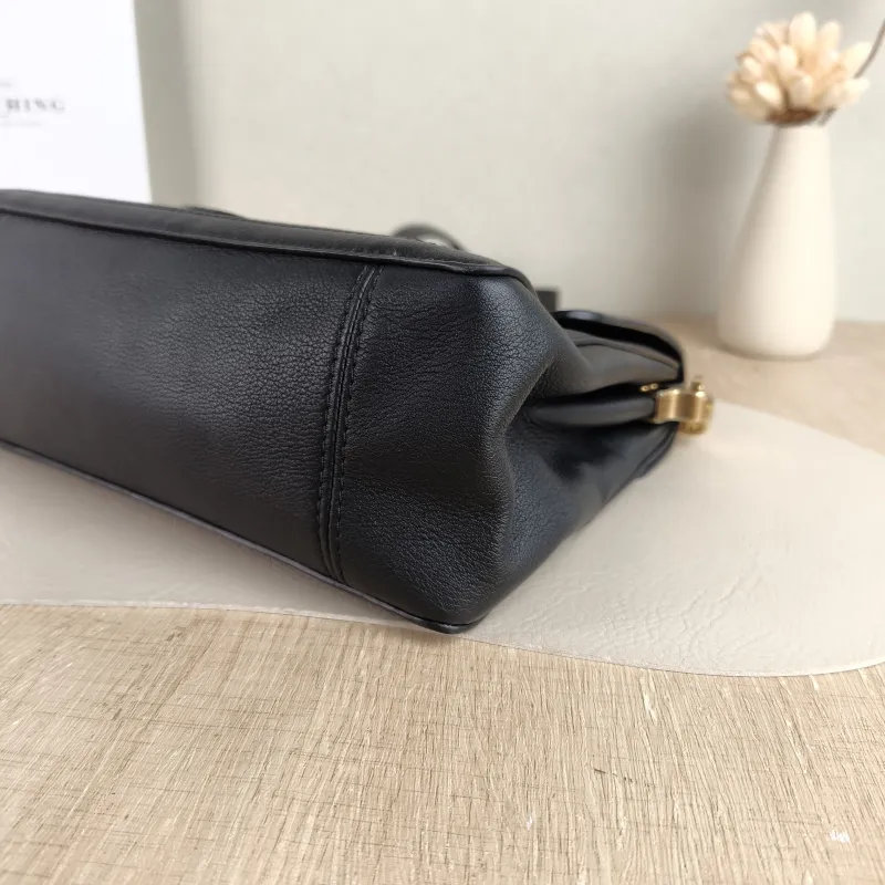 Louis Vuitton Crossbody Bag Dauphine Soft Shoulder Bag Black Calfskin Medium 24 × 9 × 17 cm — detail view 7 of 11