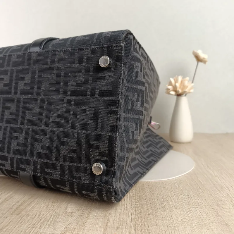 FENDI Top Handle Bag FF Tote Bag Top Handle Bag Grey Canvas One Size 41 × 19 × 35 cm — detail view 4 of 11