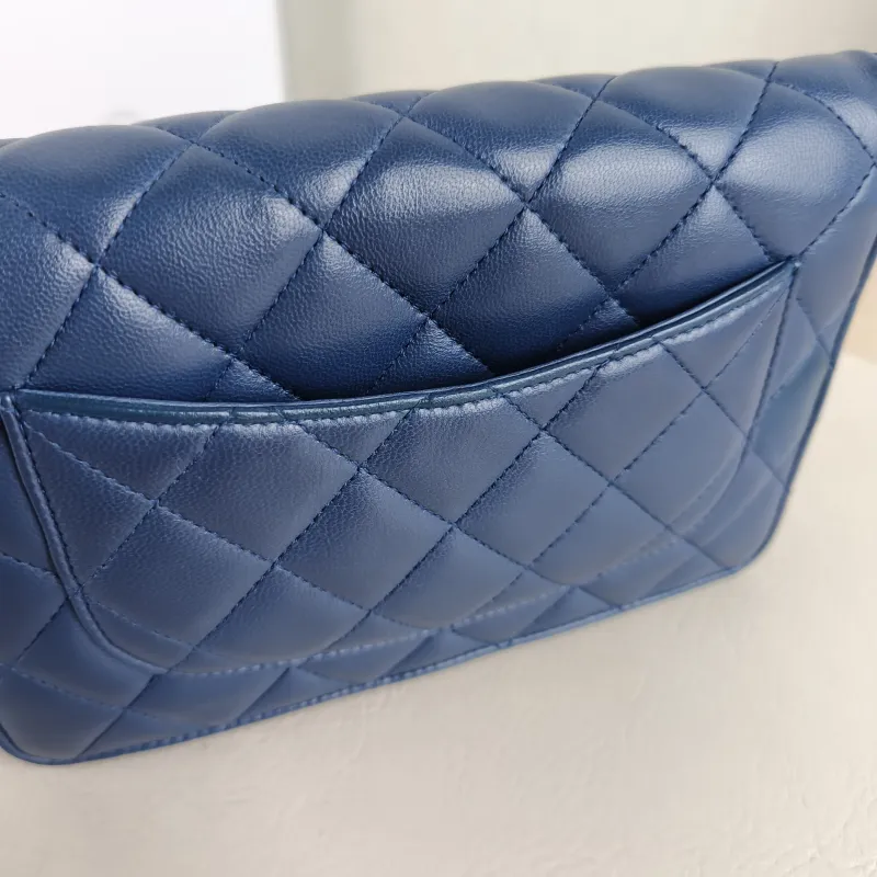 Chanel Crossbody Bag Classic Flap WOC CF WOCWOC Bag Navy Lambskin One Size 19.2 × 3.5 × 12.3 cm 23 — detail view 9 of 14