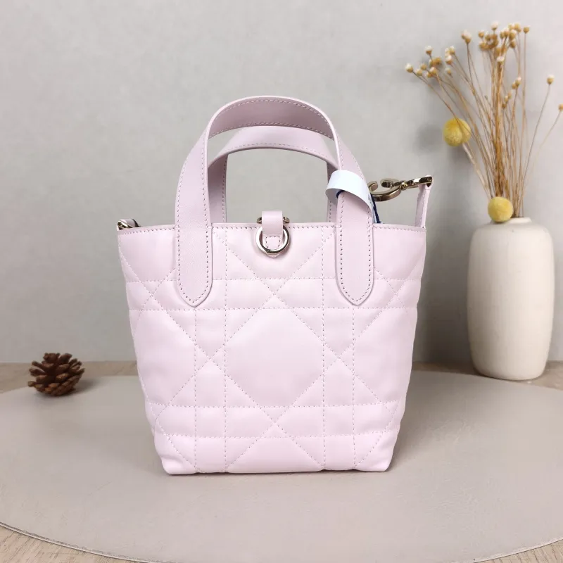 DIOR Top Handle Bag TOUJOURS Edition Pink Calfskin Mini 13 × 12 × 15 cm — cover view 4 of 5
