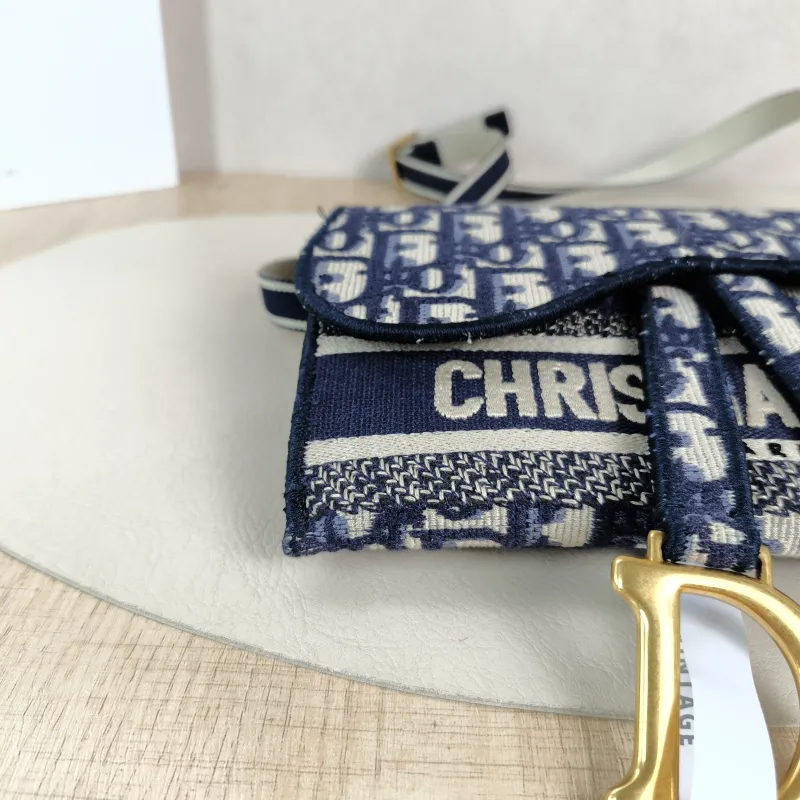 DIOR Belt Bag Saddle Belt Bag Blue Canvas One Size 21 × 3 × 13 cm — detail view 7 of 13