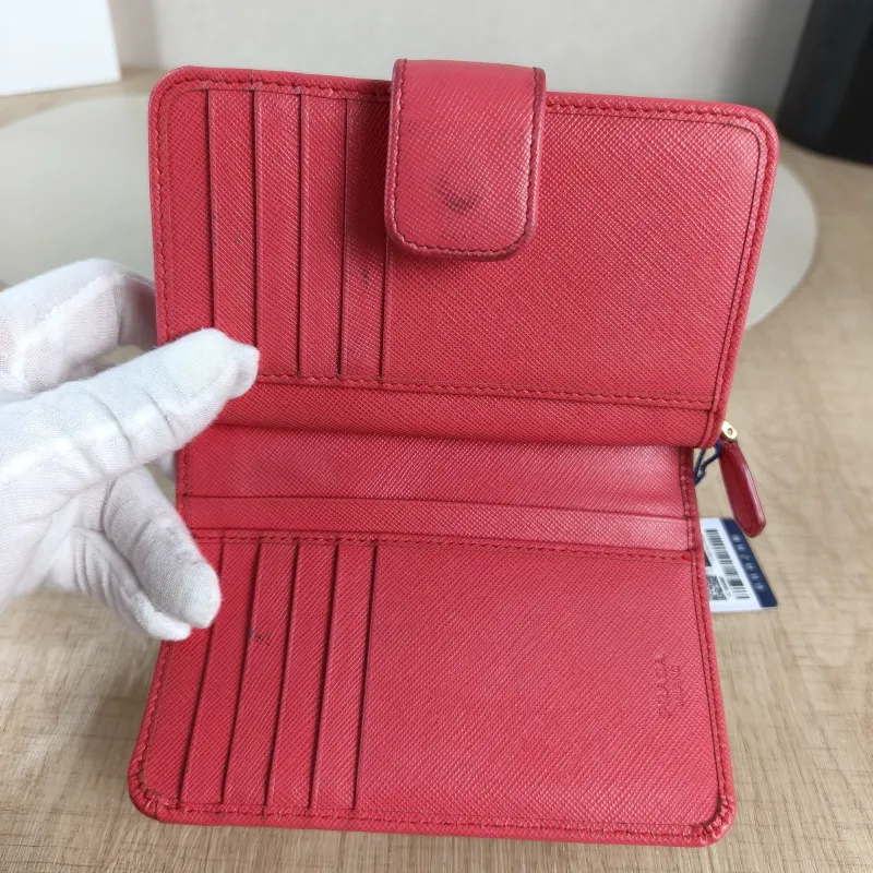 PRADA Wallet Edition Wallet Pink Calfskin One Size 14 × 3 × 9 cm — detail view 4 of 10