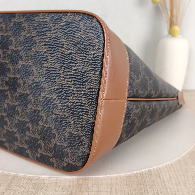 CELINE Crossbody Bag Triomphe Bucket Bag Monogram PVC Medium 24 × 18 × 27 cm — detail view 9 of 10