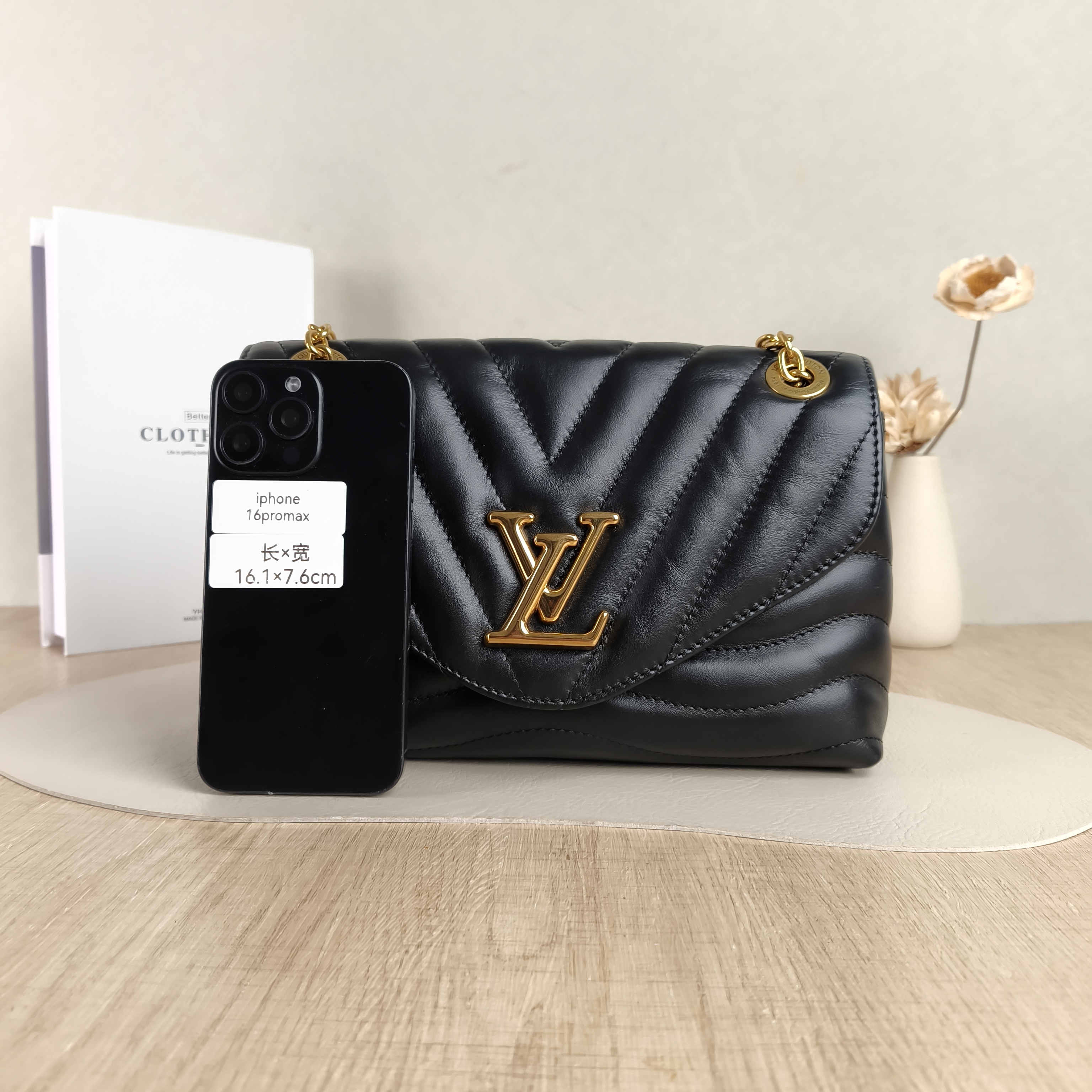 Louis Vuitton Shoulder Bag New Wave Shoulder Bag Black Calfskin One Size26 × 8 × 16 cm — cover view 5 of 5