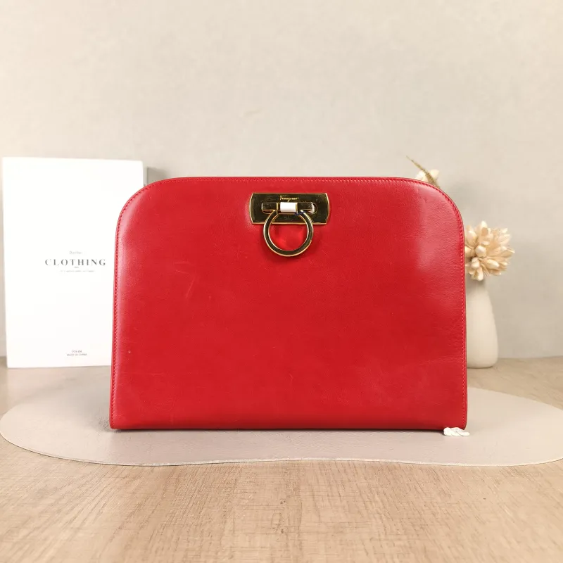 FERRAGAMO Shoulder Bag Chain Bag Shoulder Bag Red Calfskin One Size28 × 5 × 20.5 cm