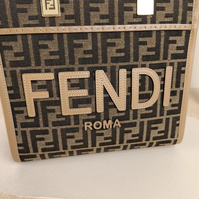 FENDI Crossbody Bag Sunshine Shopping Tote Monogram Canvas Small 25.5 × 12 × 22.5 cm — detail view 10 of 10