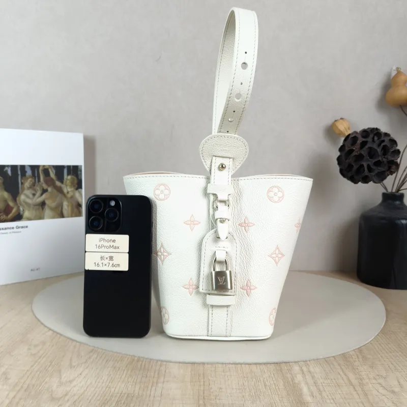 Louis Vuitton Top Handle Bag ALL IN BB White · Pink Calfskin BB16 × 12 × 18 cm — cover view 3 of 5