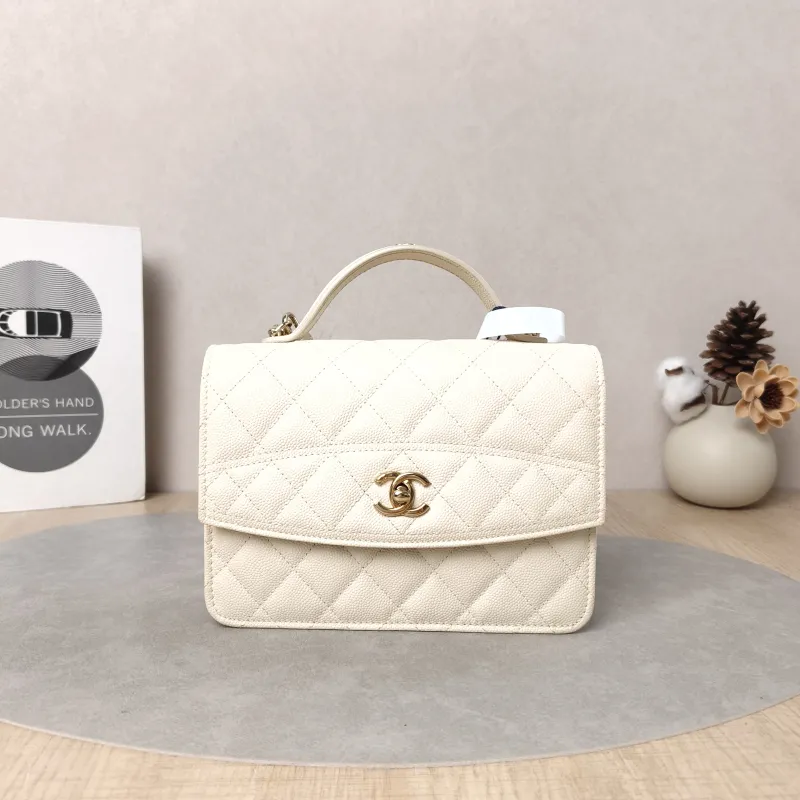 Chanel Backpack Backpack Beige Grained Calfskin One Size18.2 × 5 × 14 cm