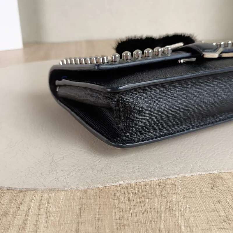FENDI Crossbody Bag Crossbody Bag Black Calfskin One Size 19 × 4 × 13 cm — detail view 3 of 12