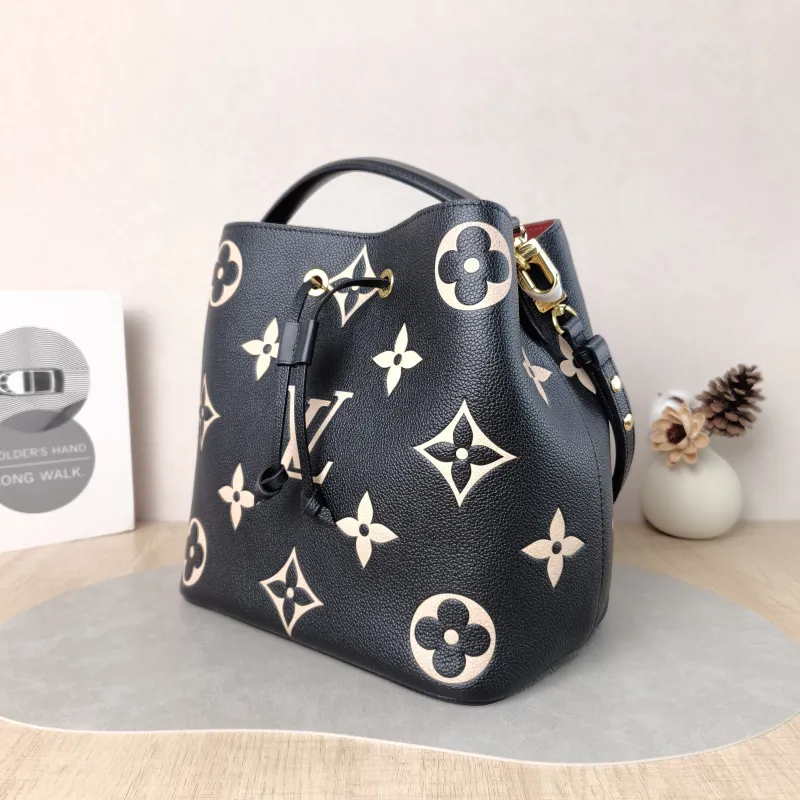Louis Vuitton Shoulder Bag NÉONOÉ Bucket Bag Black · White Monogram Empreinte Embossed Calfskin Medium 26 × 17.5 × 26 cm — cover view 3 of 6