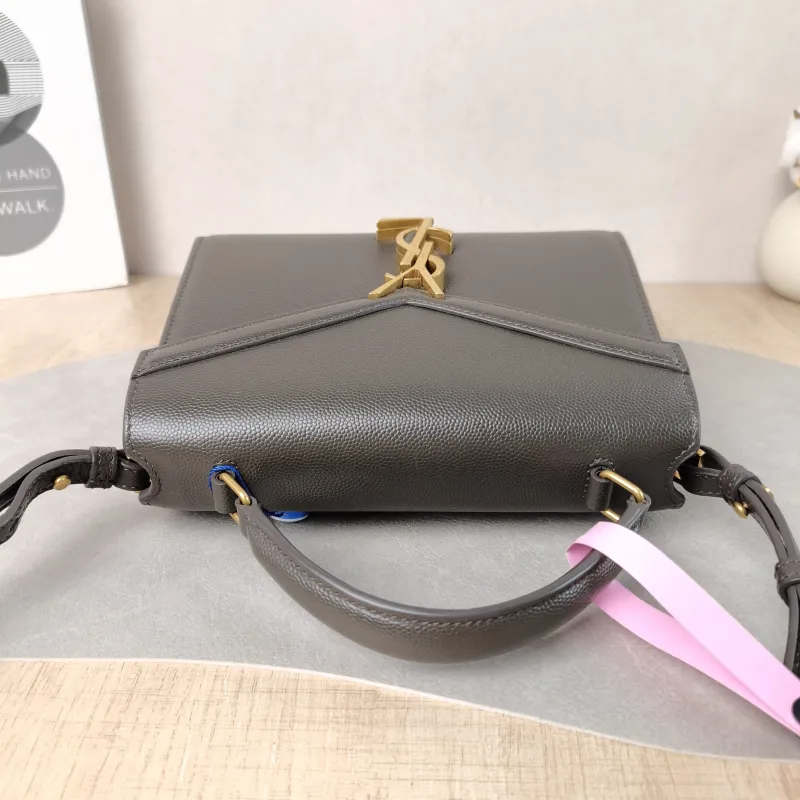 SAINT LAURENT Crossbody Bag Cassandra Shoulder Bag Brown Grained Calfskin Mini 20 × 7.5 × 16 cm — detail view 10 of 11