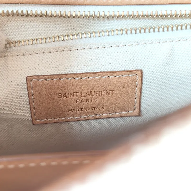 SAINT LAURENT Crossbody Bag Niki D Beige Brown Canvas Medium 28 × 8.5 × 20 cm — detail view 13 of 15