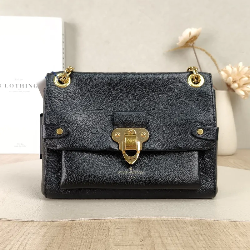 Louis Vuitton Shoulder Bag VAVIN Black Empreinte Embossed Calfskin Monogram BB20.5 × 8 × 15.5 cm