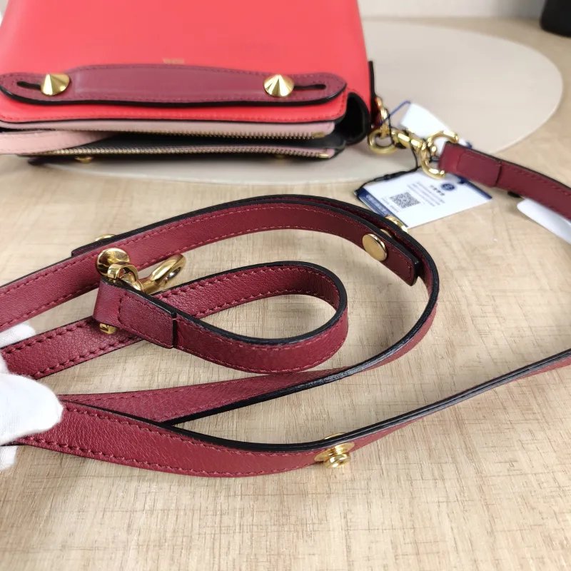 FENDI Crossbody Bag by the way Red Calfskin Mini 20.5 × 9 × 12 cm — detail view 4 of 11