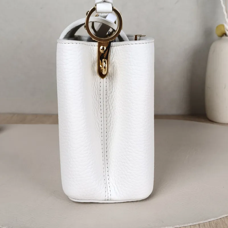 Louis Vuitton Shoulder Bag MY Capucines White Calfskin One Size 23 × 8 × 15 cm — detail view 7 of 13