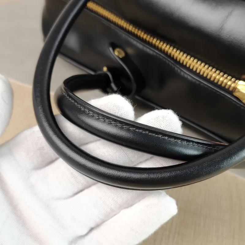 Miumiu Top Handle Bag Beau Black Calfskin Large 34 × 10 × 23 cm — detail view 7 of 8