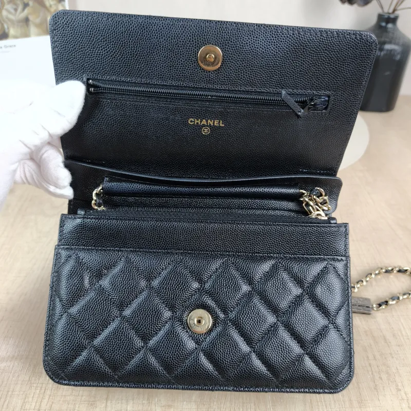 Chanel Crossbody Bag CF WOCWOC Bag Accessory Black Grained Calfskin Mini 19.2 × 3.5 × 12.3 cm — detail view 7 of 12