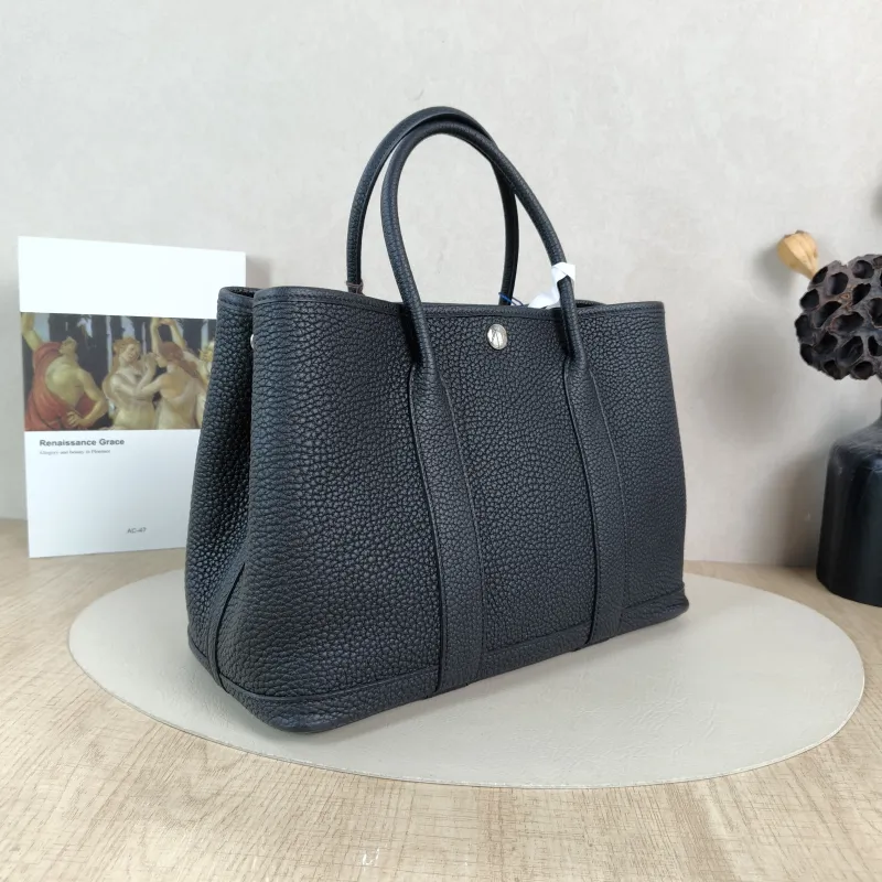 Hermès Top Handle Bag Garden Party 30 30Black Negonda Calfskin Medium30 × 13 × 21 cm — cover view 4 of 6