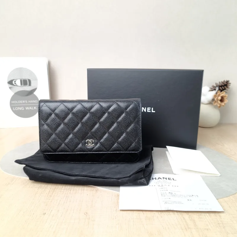 Chanel Crossbody Bag Classic Flap WOC CF WOCWOC Bag Black Grained Calfskin Mini 19.2 × 3.5 × 12.3 cm — cover view 3 of 6
