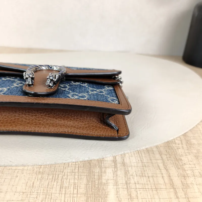 GUCCI Crossbody Bag Dionysus Blue Brown mini16.5 × 4.5 × 10 cm — detail view 8 of 13
