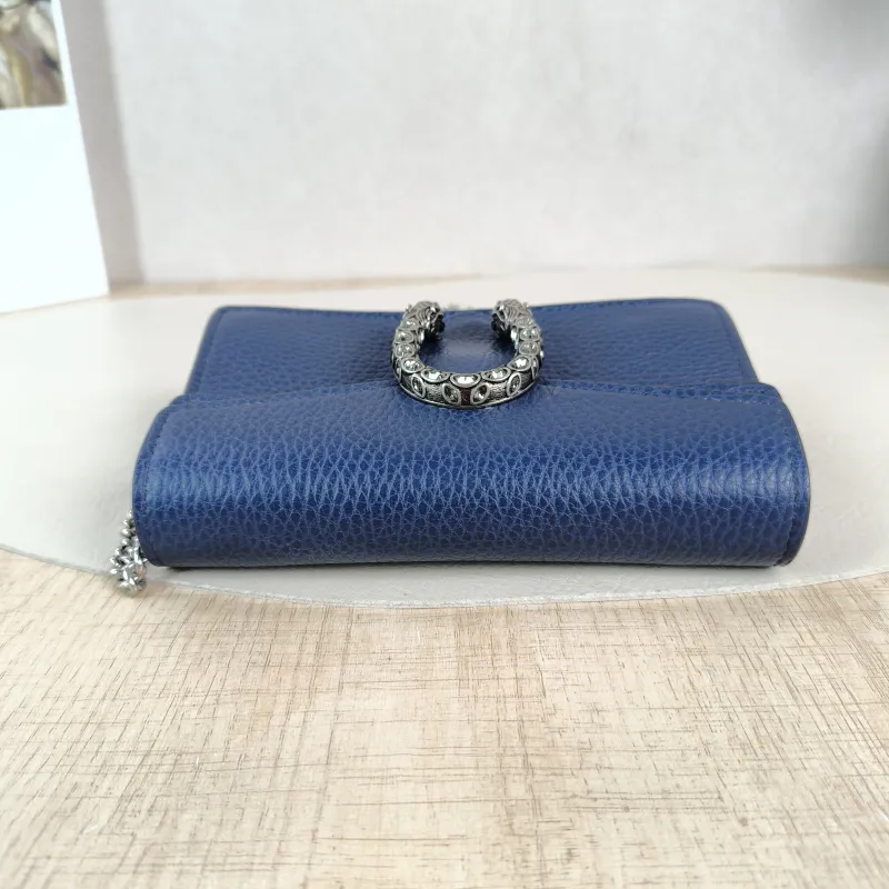 GUCCI Crossbody Bag Dionysus Navy Calfskinmini16.5 × 4.5 × 10 cm — detail view 7 of 13