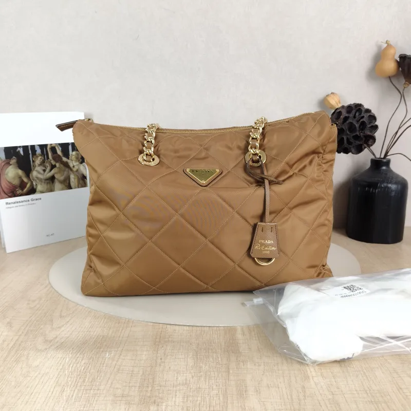 PRADA Shoulder Bag Re-Edition 1995 Brown Nylon One Size 36 × 11 × 25 cm — cover view 6 of 6