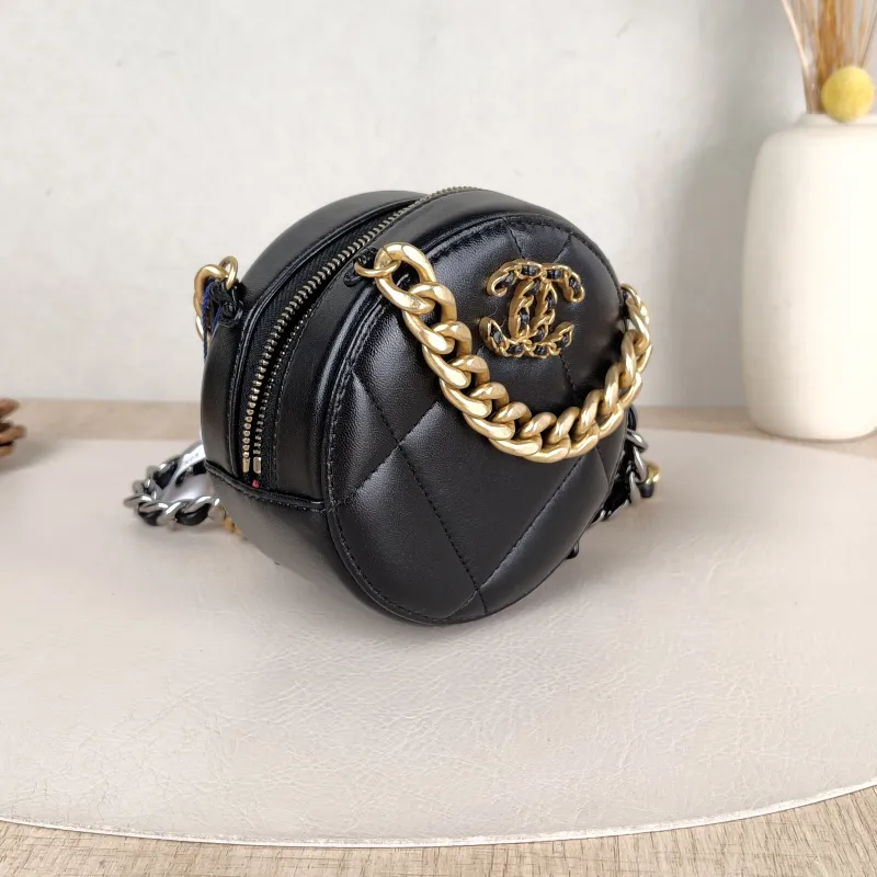 Chanel Crossbody Bag 19bag Black Lambskin Mini 12 × 4.5 × 12 cm — cover view 5 of 6