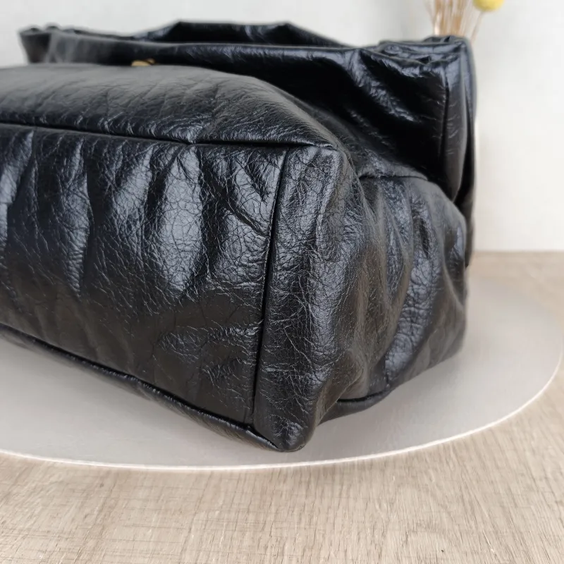 BALENCIAGA Shoulder Bag MONACO Chain Bag Black Calfskin Medium 34 × 15 × 24 cm — detail view 7 of 11