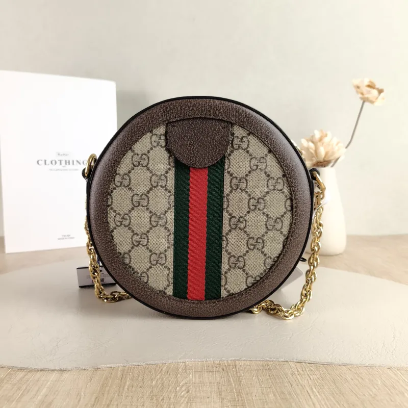 GUCCI Crossbody Bag Ophidia GG Round Bag Monogram PVC Mini 18 × 4.5 × 18 cm — cover view 2 of 5