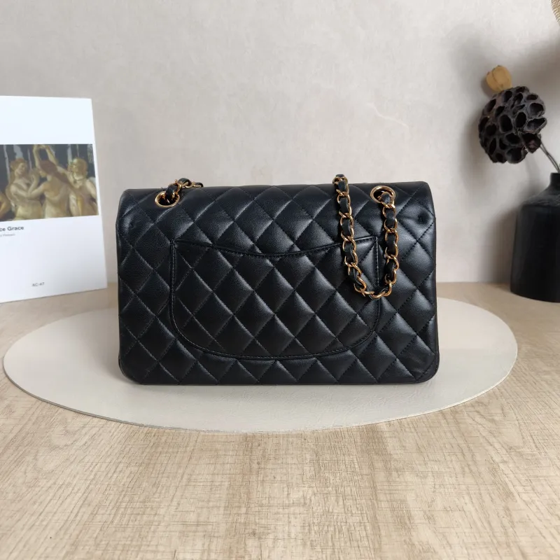 Chanel Crossbody Bag Classic Flap CF Black Calfskin Rose Gold Medium25.5 × 6.5 × 15.5 cm — cover view 2 of 10