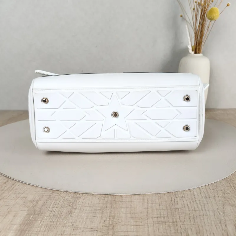 DIOR Top Handle Bag D-Vibe Bowling Bag White Calfskin Medium25 × 9.5 × 16 cm — cover view 2 of 5