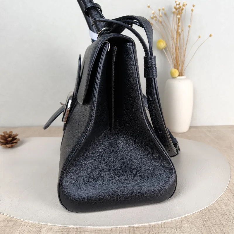 DELVAUX Top Handle Bag Brillant Black Calfskin Medium 29 × 15 × 22 cm — detail view 7 of 13