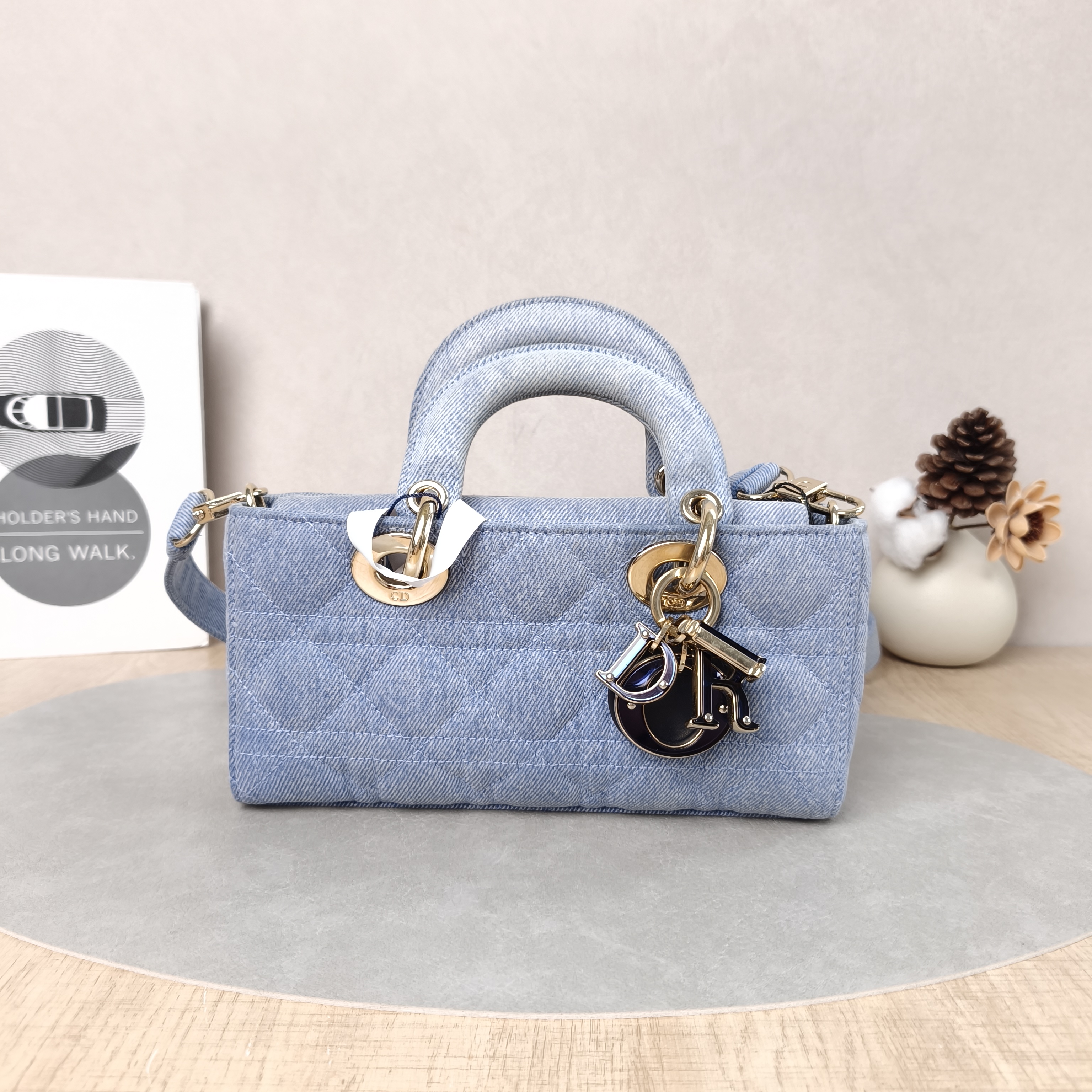 DIOR Top Handle Bag Lady D-Joy Blue Small22 × 6 × 11 cm