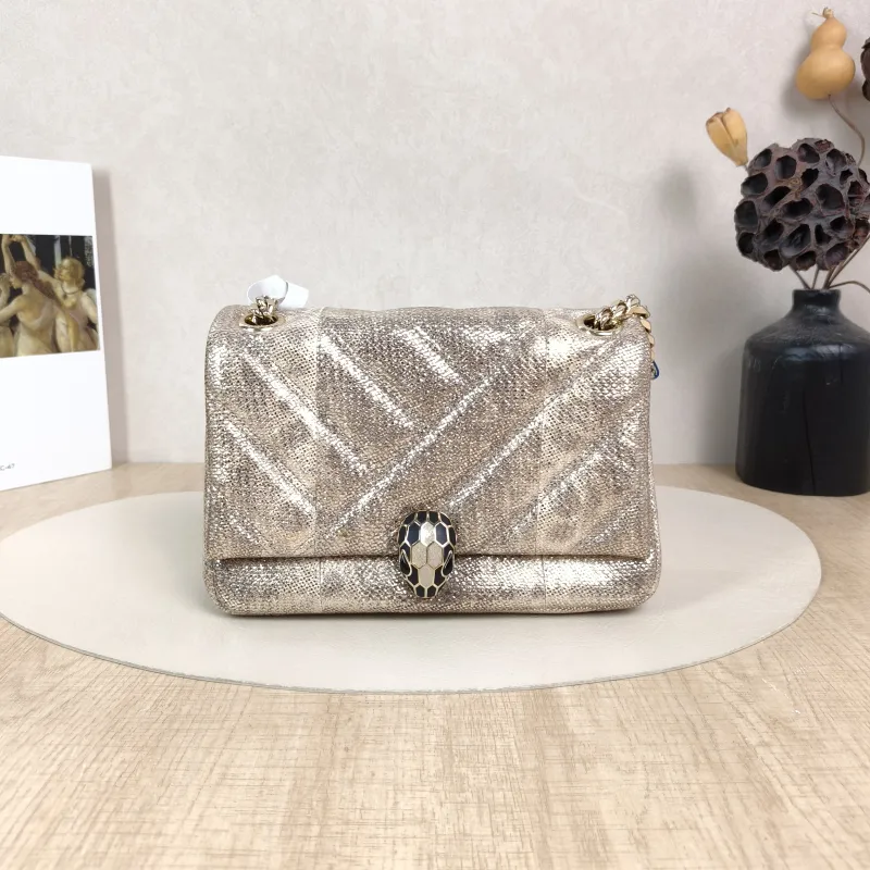 Bvlgari Crossbody Bag Serpenti Cabochon Maxi Chain Gold Small21.5 × 7 × 15 cm