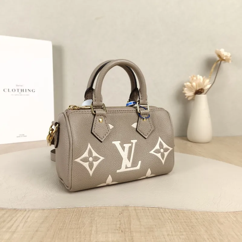 Louis Vuitton Crossbody Bag Speedy Nano · White Empreinte Embossed Calfskin Monogramnano16 × 7.5 × 10 cm — cover view 5 of 5