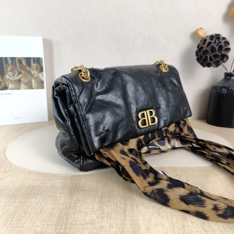 BALENCIAGA Shoulder Bag MONACO PLUS Black Calfskin Small 28 × 9 × 19 cm — cover view 4 of 6