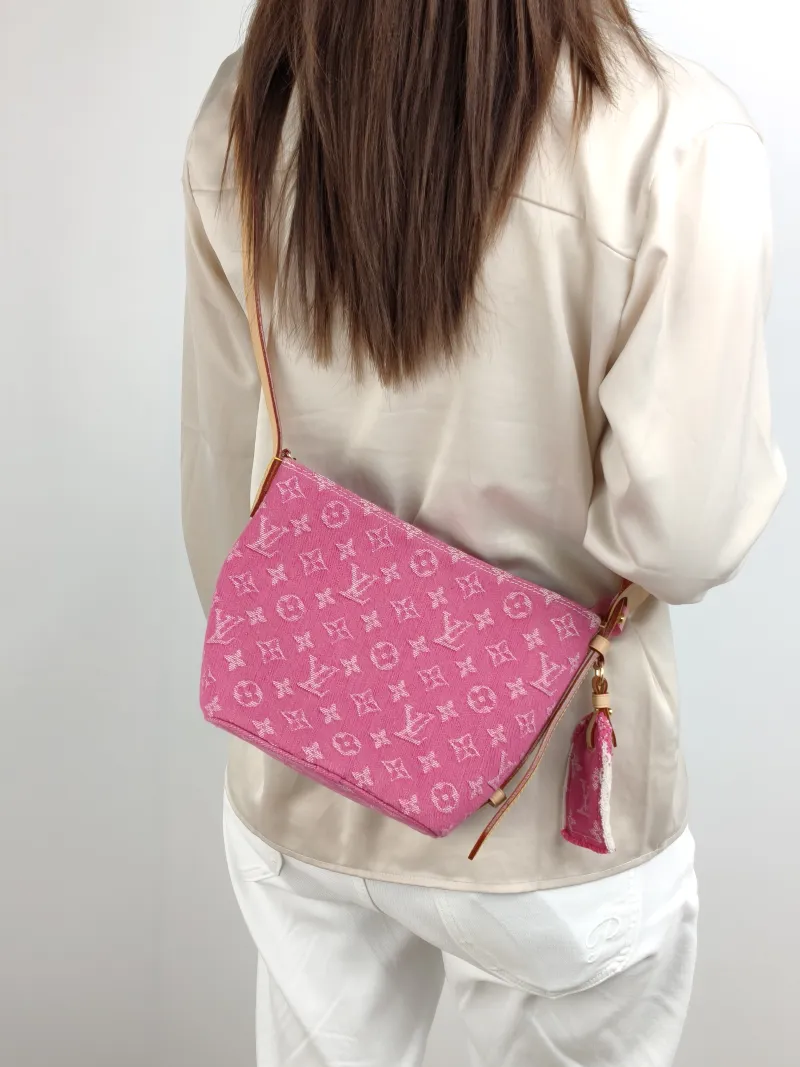Louis Vuitton Top Handle Bag ALL IN BB Red BB 16 × 12 × 18 cm — on-model view 3 of 3