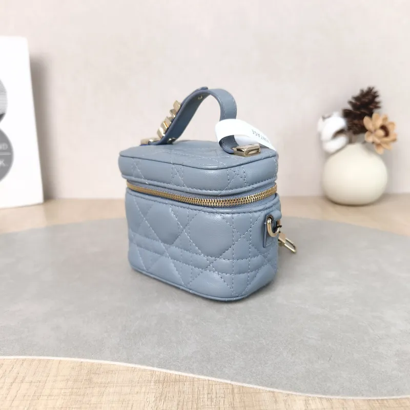 DIOR Crossbody Bag Lady Vanity Cosmetic Bag Lambskin Mini 11 × 7 × 10 cm — cover view 2 of 6
