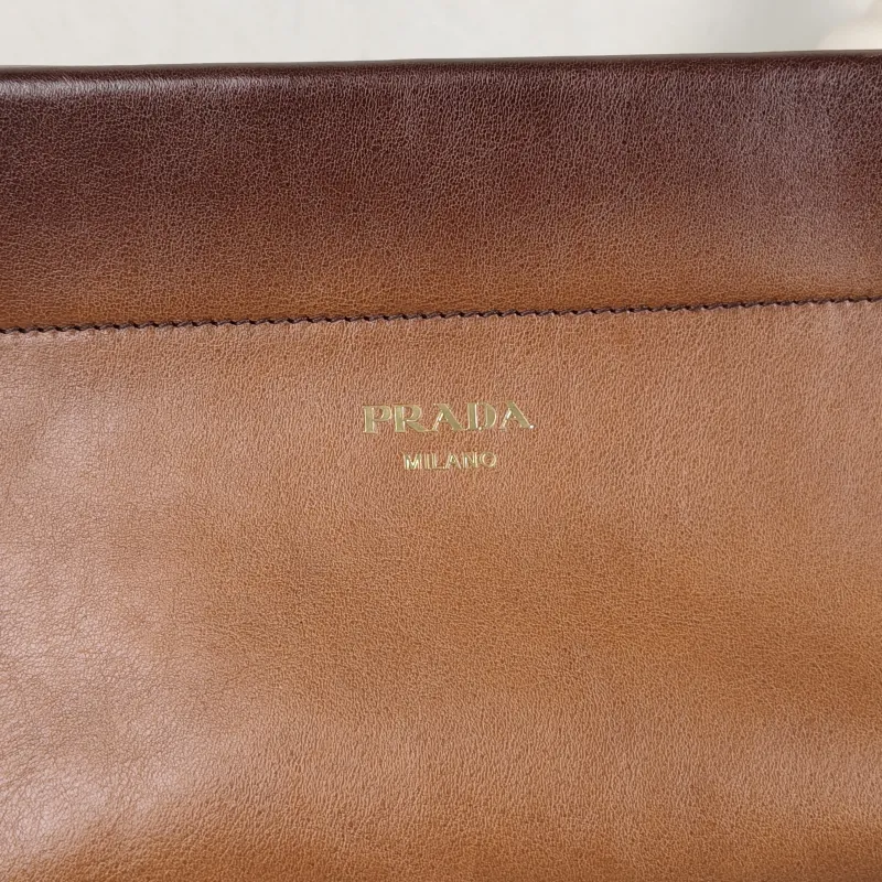 PRADA Shoulder Bag Shoulder Bag Brown Calfskin One Size 32 × 12 × 15 cm — detail view 1 of 12