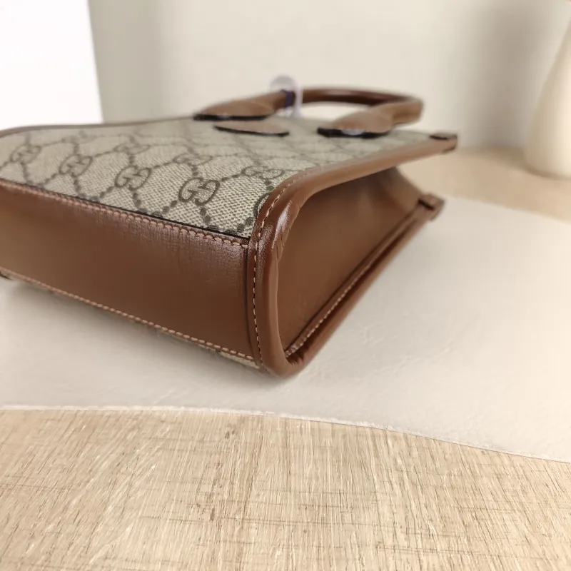 GUCCI Crossbody Bag GG Retro Collection Tote Bag Brown PVC Mini 16 × 7 × 20 cm — detail view 8 of 10