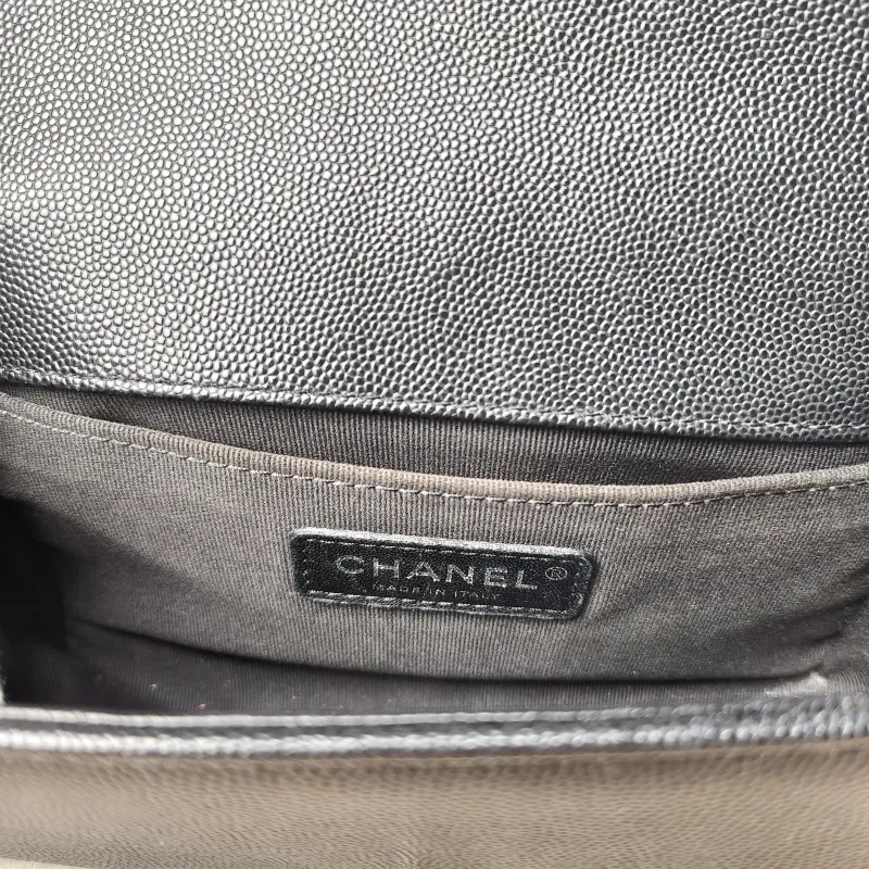 Chanel Crossbody Bag Le Boy​ Black Grained Calfskin Small 20.5 × 8.5 × 12 cm — detail view 11 of 13