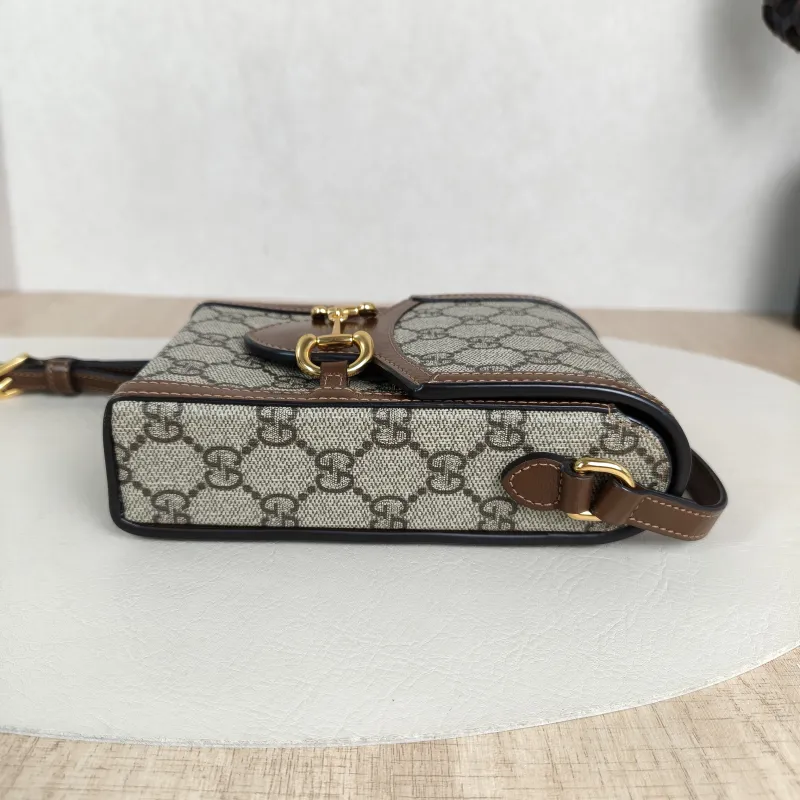 GUCCI Crossbody Bag Horsebit 1955Collection Mini Monogram PV Cmini11.5 × 4 × 17 cm — detail view 11 of 14