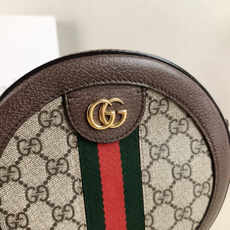GUCCI Crossbody Bag Ophidia GG Round Bag Monogram PVC Mini 18 × 4.5 × 18 cm — detail view 9 of 9