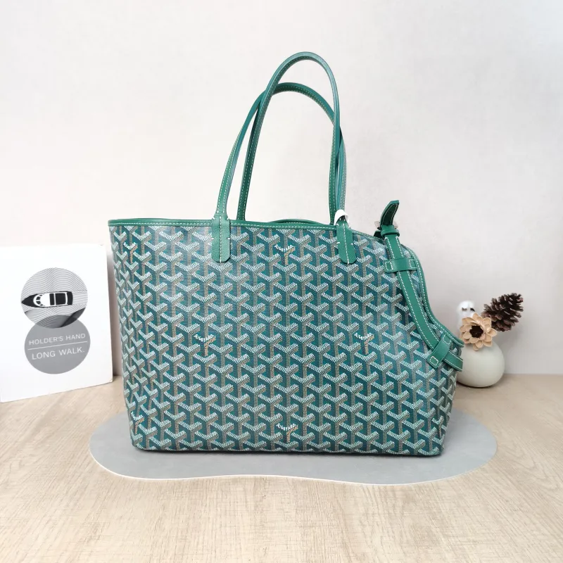 GOYARD Shoulder Bag Chien Gris Tote Bag Green PVC One Size 33.5 × 15 × 27 cm