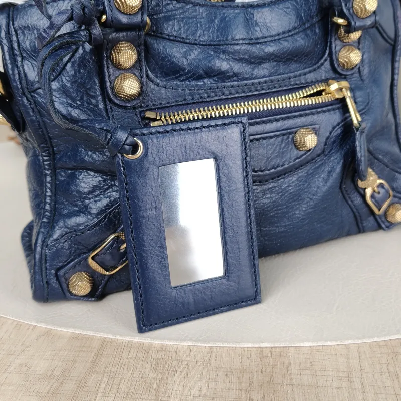 BALENCIAGA Crossbody Bag Classic City Blue Lambskin Mini 24 × 10 × 16 cm — detail view 6 of 11