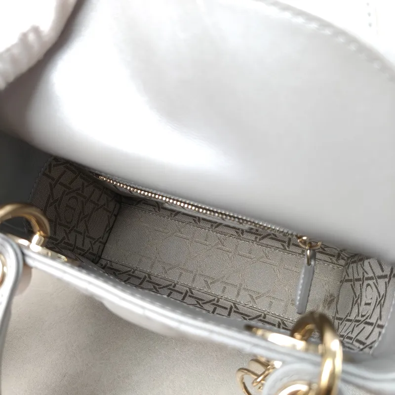 DIOR Crossbody Bag Lady Lady Dior Bag Grey Lambskin Mini 17 × 7 × 15 cm — detail view 11 of 12