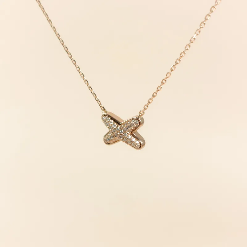 CHAUMET Necklace Jeux de Liens · Collection · Pavé Diamond Necklace Rose Gold Diamond18KR ose Gold One Size41cm — cover view 8 of 9