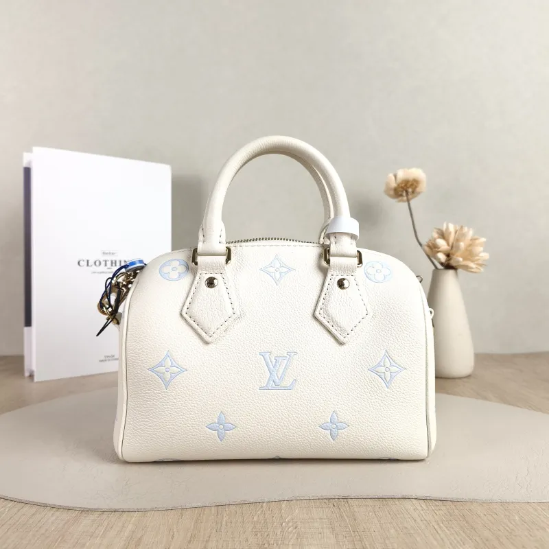 Louis Vuitton Crossbody Bag Speedy20 White · Blue Calfskin One Size 20.5 × 12 × 13.5 cm — cover view 6 of 6