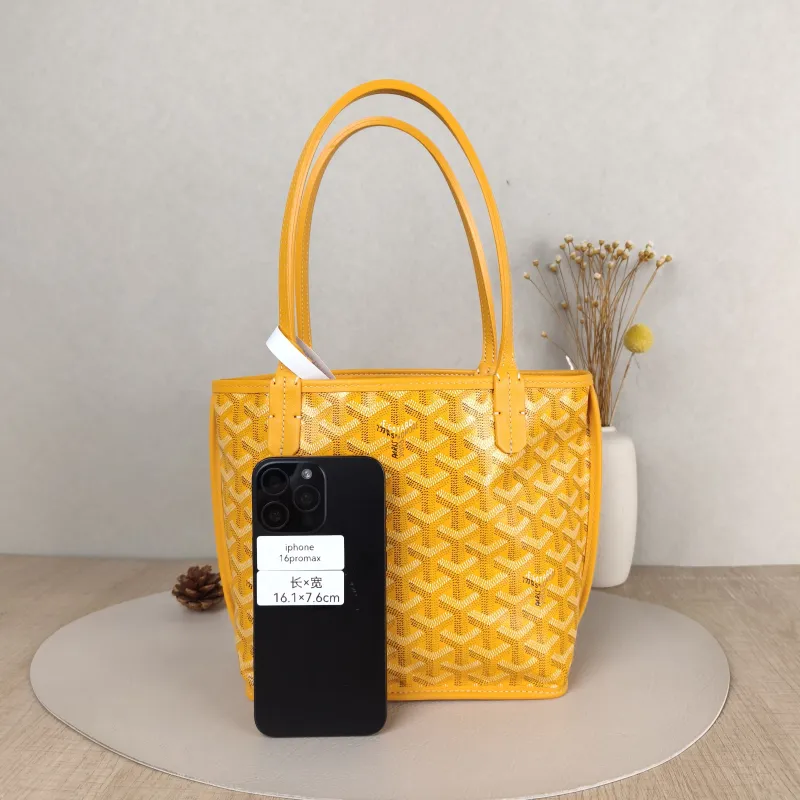 GOYARD Top Handle Bag ANJOU Shopping Tote Yellow PV Cmini19.5 × 9 × 19.5 cm — cover view 4 of 5